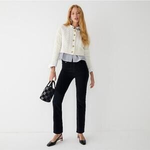 NWT J. Crew Vintage Straight Corduroy Black Pant Garment Dyed Size 27 Girl Boss